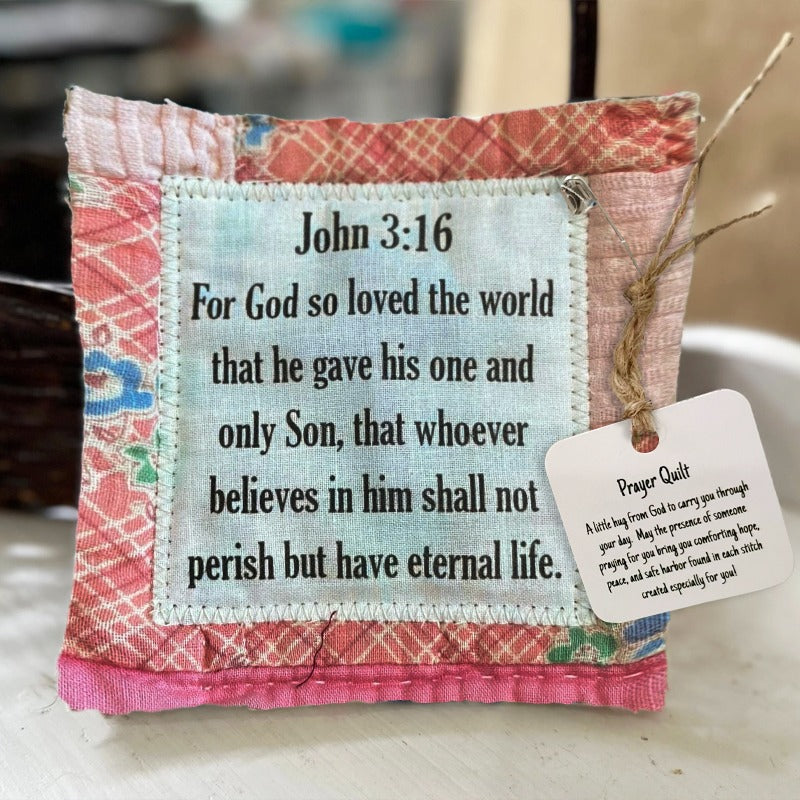 🎁Handmade Prayer Quilt with cross inside