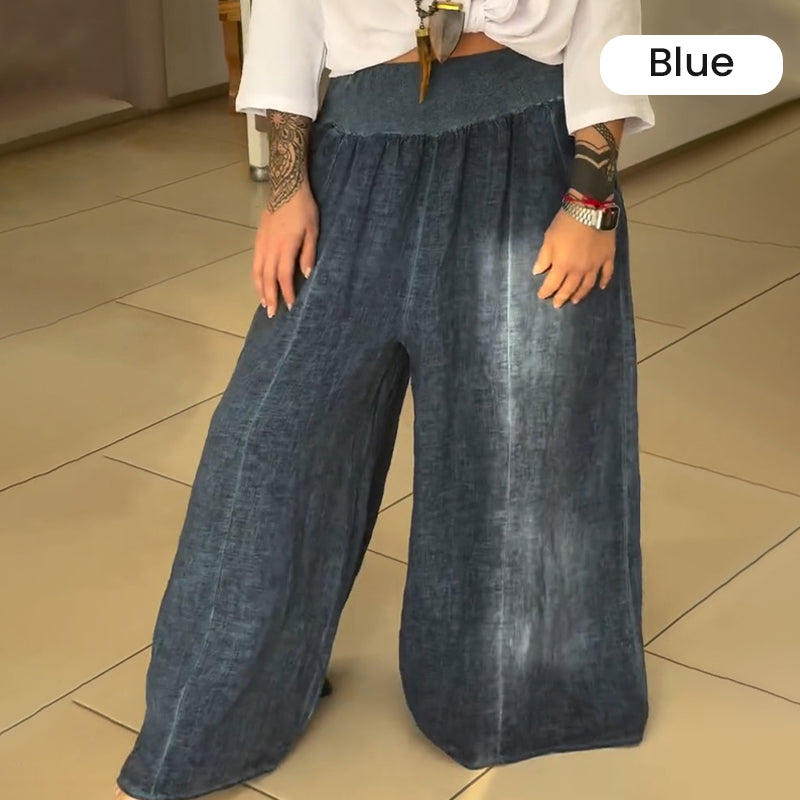 🌸NEW HOT SALE🔥Women’s Elastic Wide-Leg Pants with Pockets