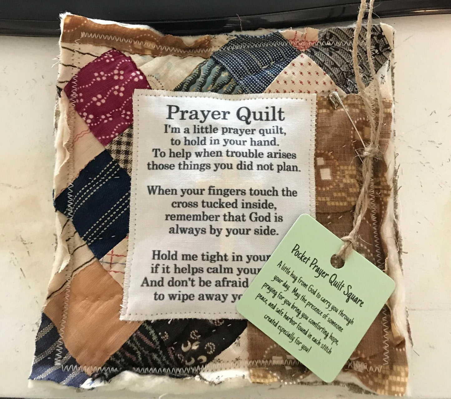 🎁Handmade Prayer Quilt with cross inside