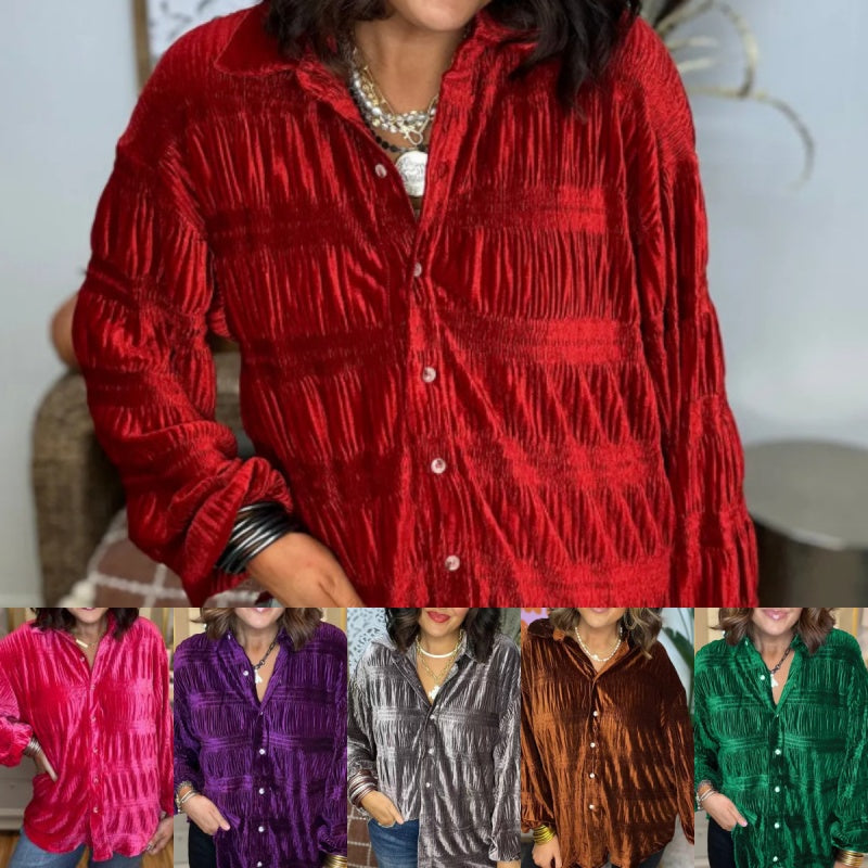 đNew for autumnâ¨Womenâs Trendy Casual Loose Fit Solid Color Blouse