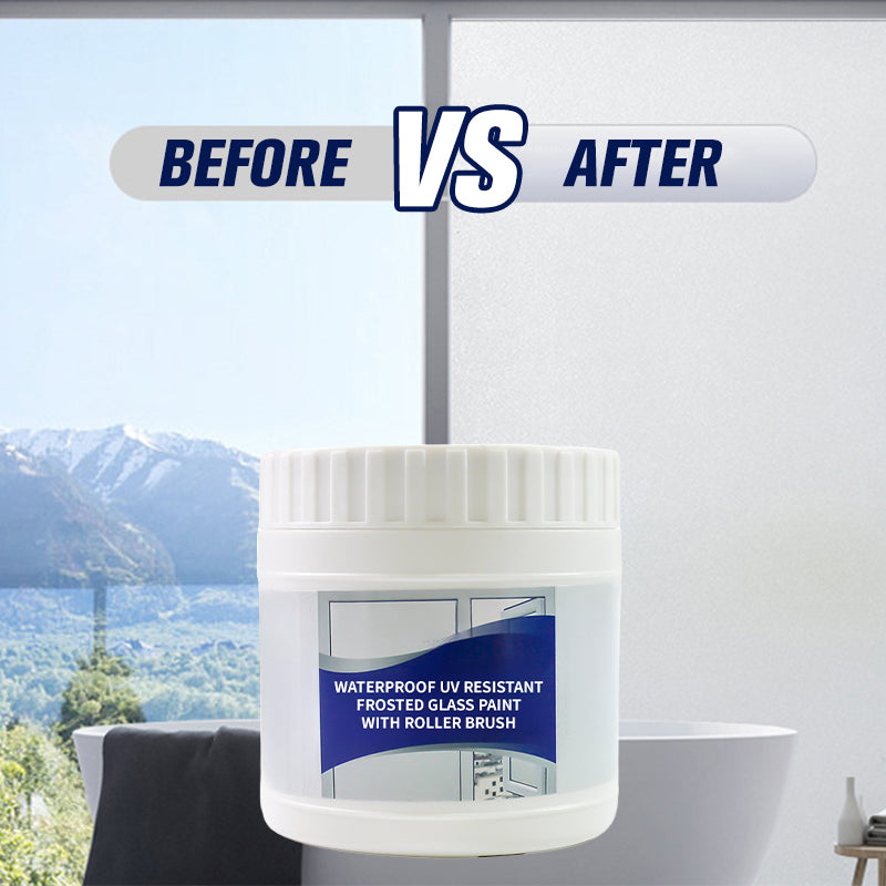🔥Hot Sale 50% OFF🔥Waterproof UV Resistant Frosted Glass Paint with Roller Brush