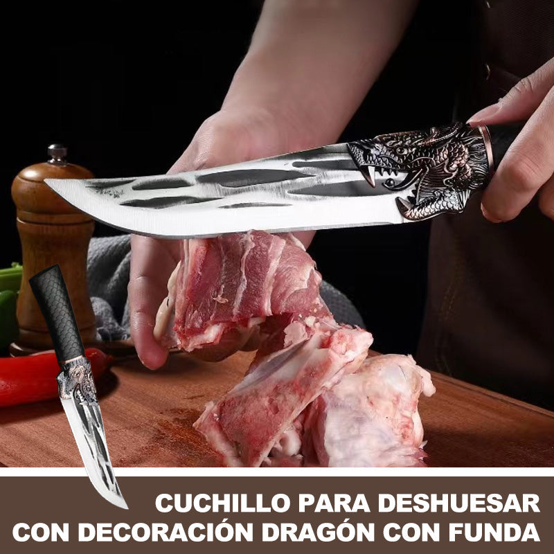 š„Christmas specialššBone-cutting Knife with Dragon Decoration and Scabbard