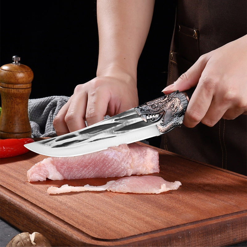 š„Christmas specialššBone-cutting Knife with Dragon Decoration and Scabbard