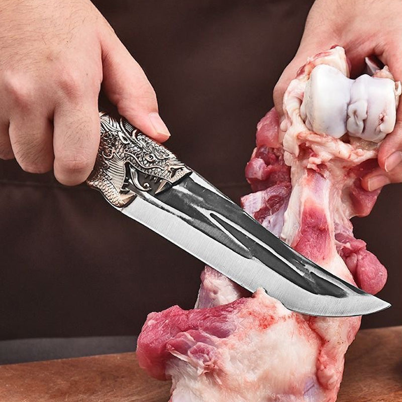 š„Christmas specialššBone-cutting Knife with Dragon Decoration and Scabbard