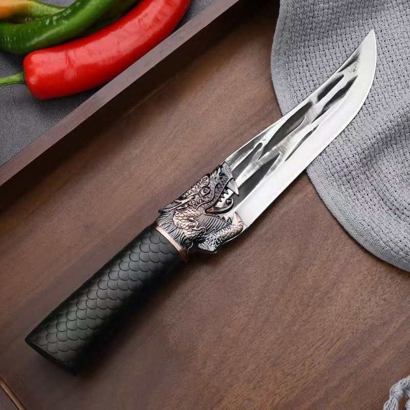 š„Christmas specialššBone-cutting Knife with Dragon Decoration and Scabbard