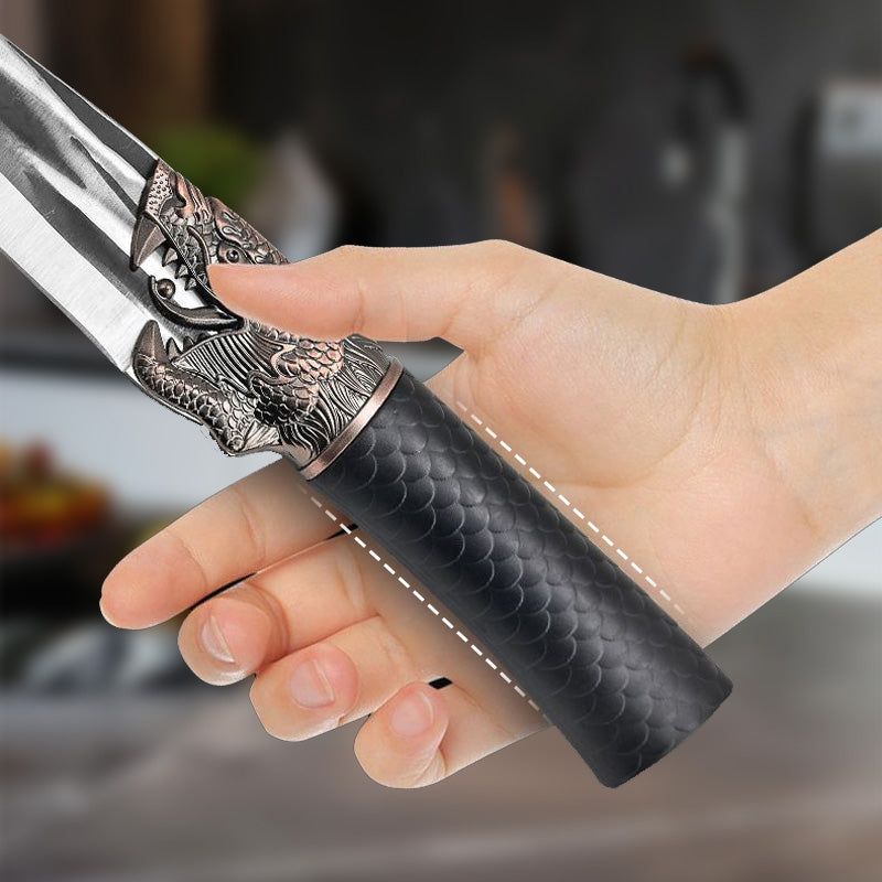 š„Christmas specialššBone-cutting Knife with Dragon Decoration and Scabbard