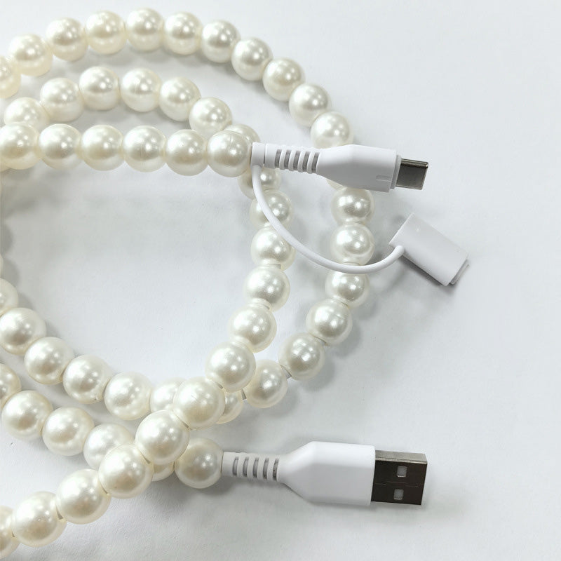 2-In-1 USB To Type-C & Lighting Beaded Charger Cord