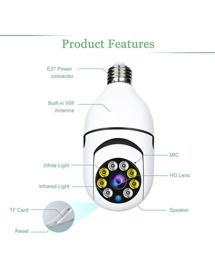 🔥2025 Hot Sale 50% off🔥Wireless Wifi Light Bulb Camera Security Camera