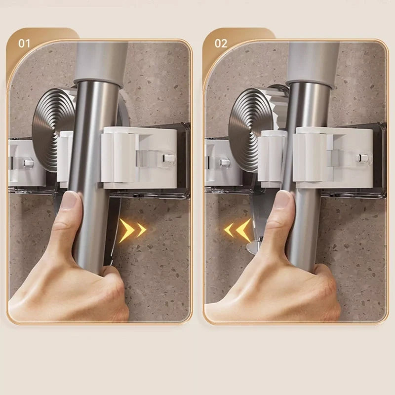 Wall-Mounted Self-Adhesive Mop & Broom Gripper Racks