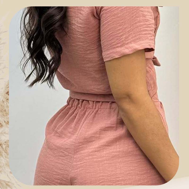 Fashion Bow Tie Shirt + Shorts 2-Piece Set