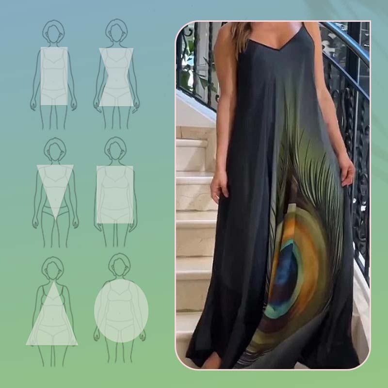 Floral Loose Fit Spaghetti Strap Maxi Dress