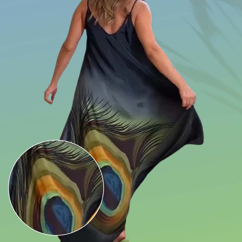 Floral Loose Fit Spaghetti Strap Maxi Dress