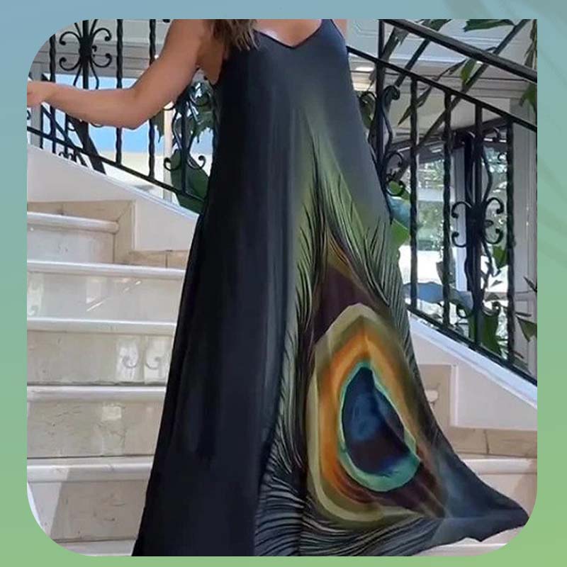 Floral Loose Fit Spaghetti Strap Maxi Dress