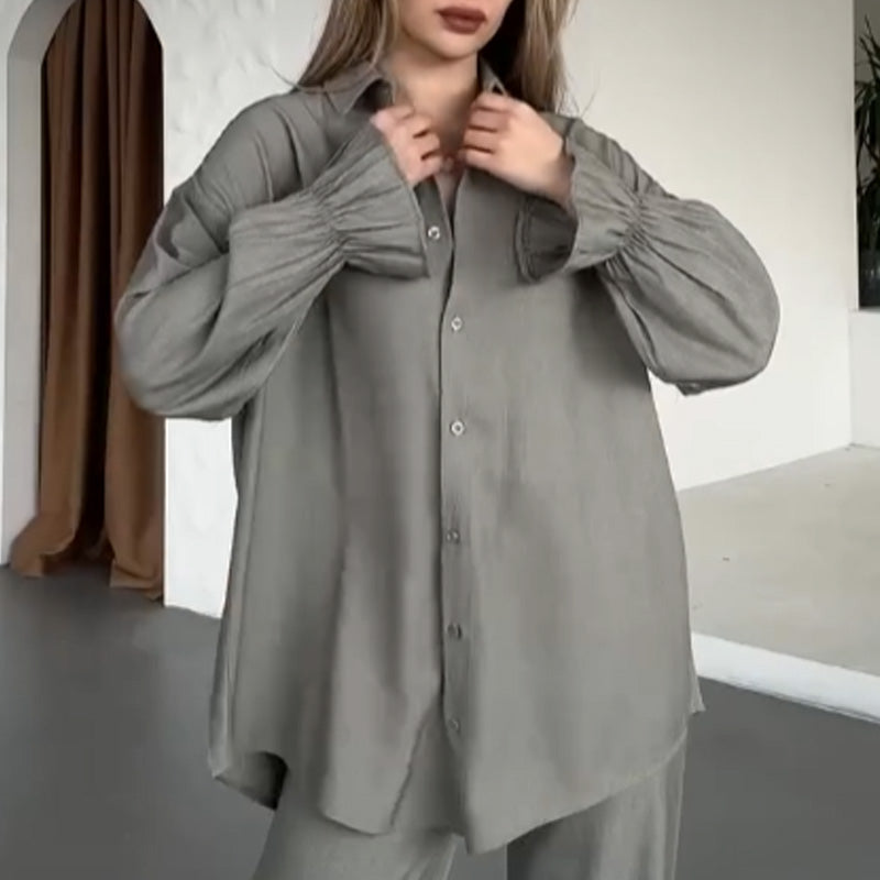 Women's Elegant Solid Color Two Piece Set