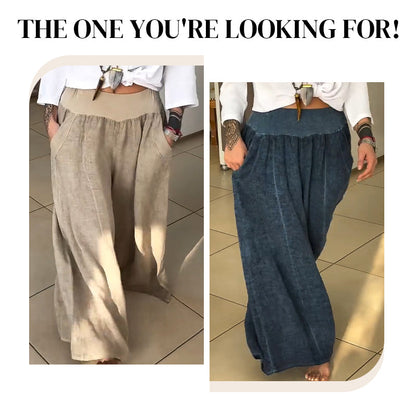 🌸NEW HOT SALE🔥Women’s Elastic Wide-Leg Pants with Pockets