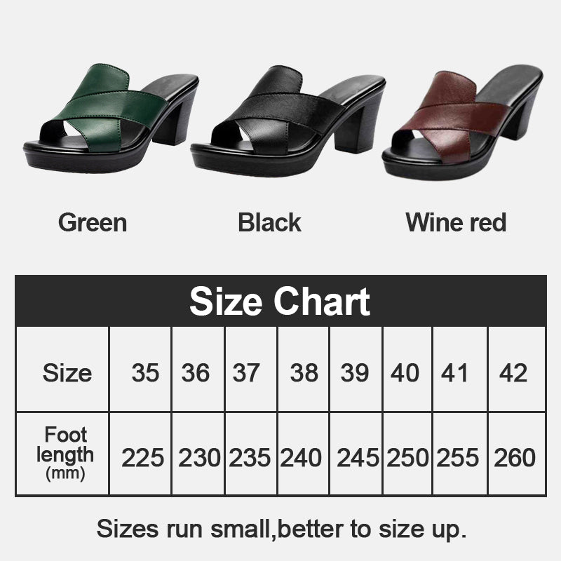 Women's Platform Slip on Chunky High Heel Sandals