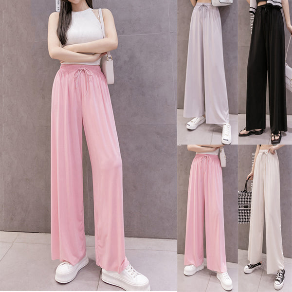 Ice Silk Wide Leg Pants Women