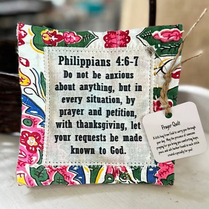 🎁Handmade Prayer Quilt with cross inside