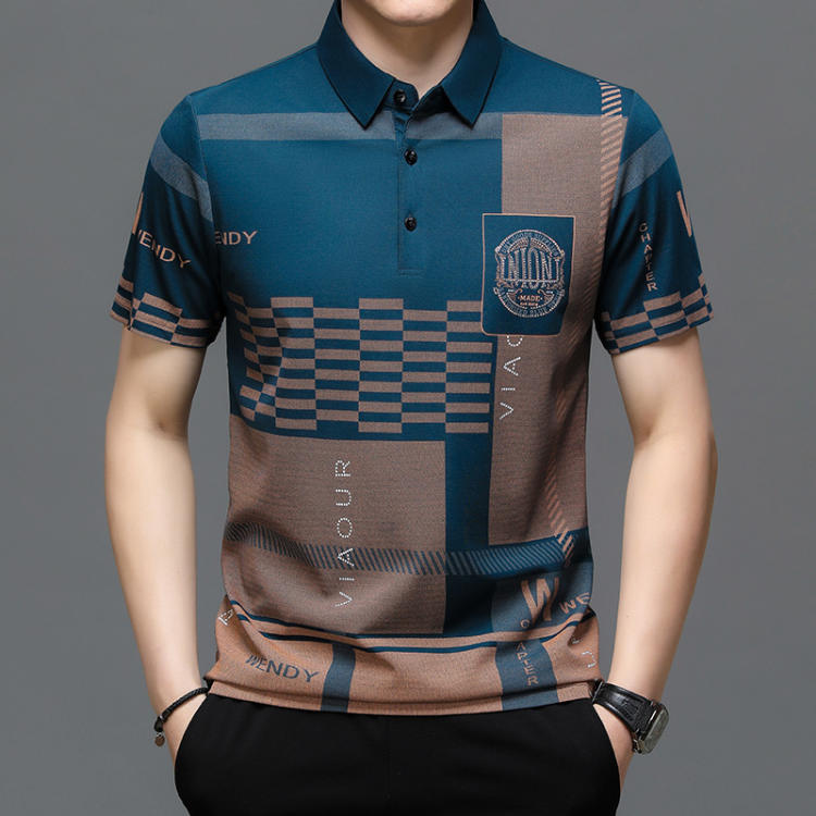 Comfortable and breathable printed polo shirt