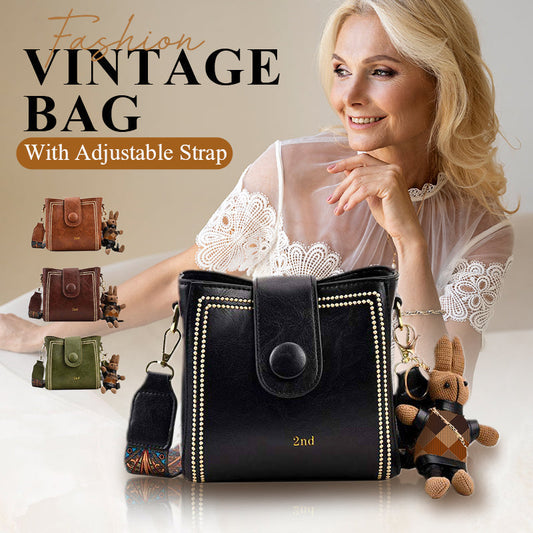 🎁Popular product🎁👜 Vintage Fashion Bag – Elegant Design with Adjustable Wide Shoulder Strap! ✨