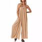 Women's Casual V-Neck Sleeveless Wide Leg Jumpsuit