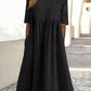 💝2025 NEW SALES - 50% OFF💝Women's Casual Basic Outdoor Crew Neck Pocket Smocked Cotton Dress