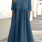 💝2025 NEW SALES - 50% OFF💝Women's Casual Basic Outdoor Crew Neck Pocket Smocked Cotton Dress