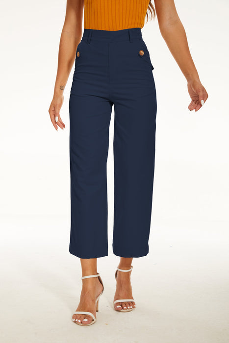 Comfy Stretch Twill Cropped Wide Leg Pant