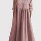 💝2025 NEW SALES - 50% OFF💝Women's Casual Basic Outdoor Crew Neck Pocket Smocked Cotton Dress