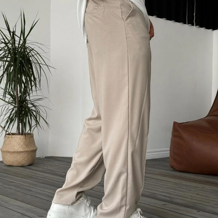 Contemporary Neutral Tone Fit Pants