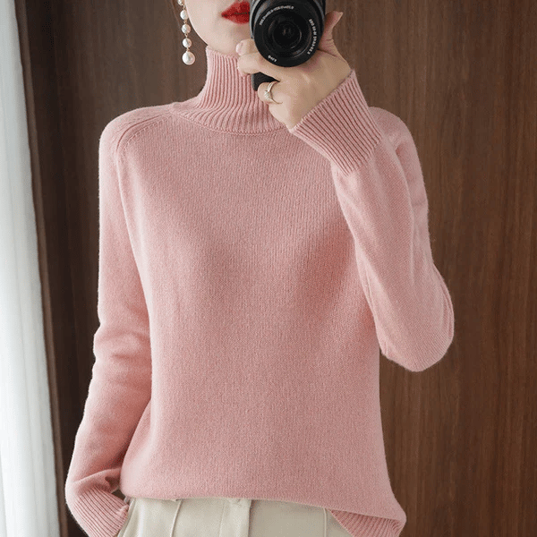 🔥Last Day Sale 49%🔥Women's Solid Turtleneck Knit Sweater