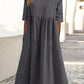 💝2025 NEW SALES - 50% OFF💝Women's Casual Basic Outdoor Crew Neck Pocket Smocked Cotton Dress