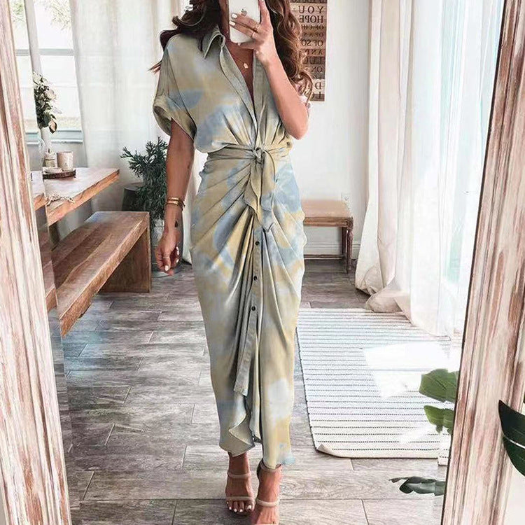 🔥 Women Satin Button Shirt Dress