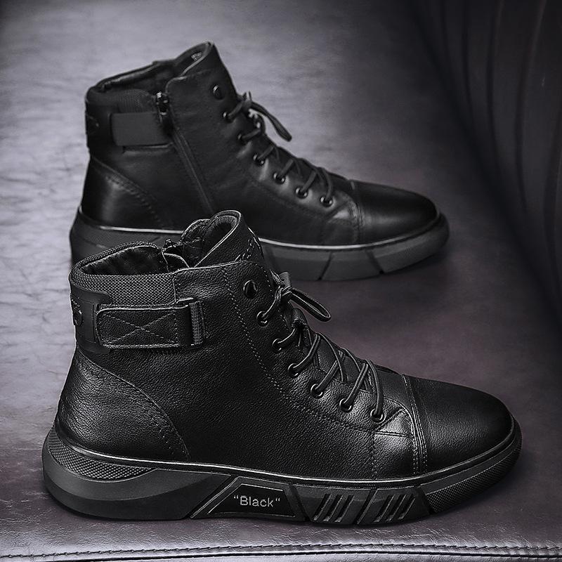 High quality high boots leather shoes【Free Shipping】