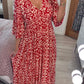 🔥SUMMER SALE 49% OFF 👗New Floral Print V Neck-Long Dress