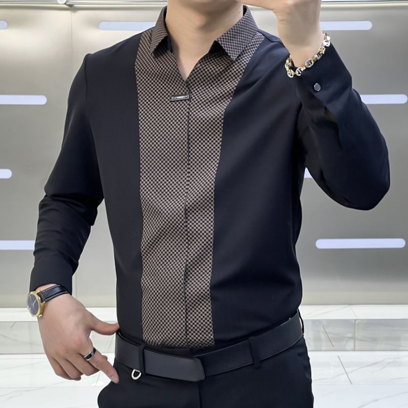 🎁✨Hot sale🔥Men's Business Casual Patchwork Shirt