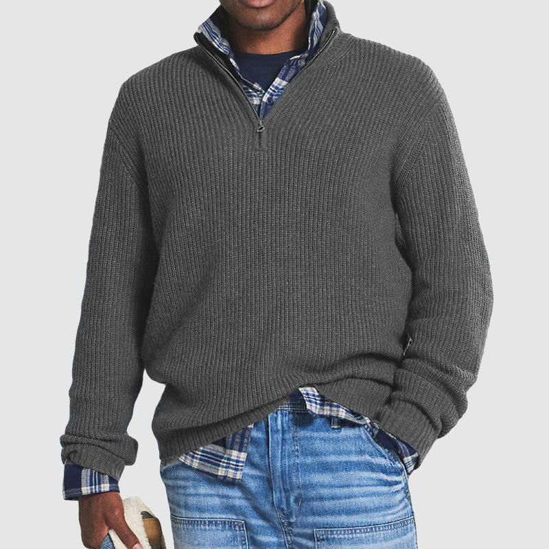 Men's Business Casual Zipper Sweater