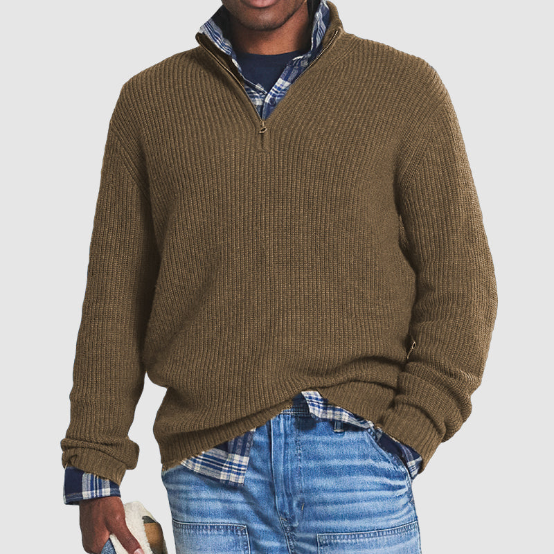 Men's Business Casual Zipper Sweater