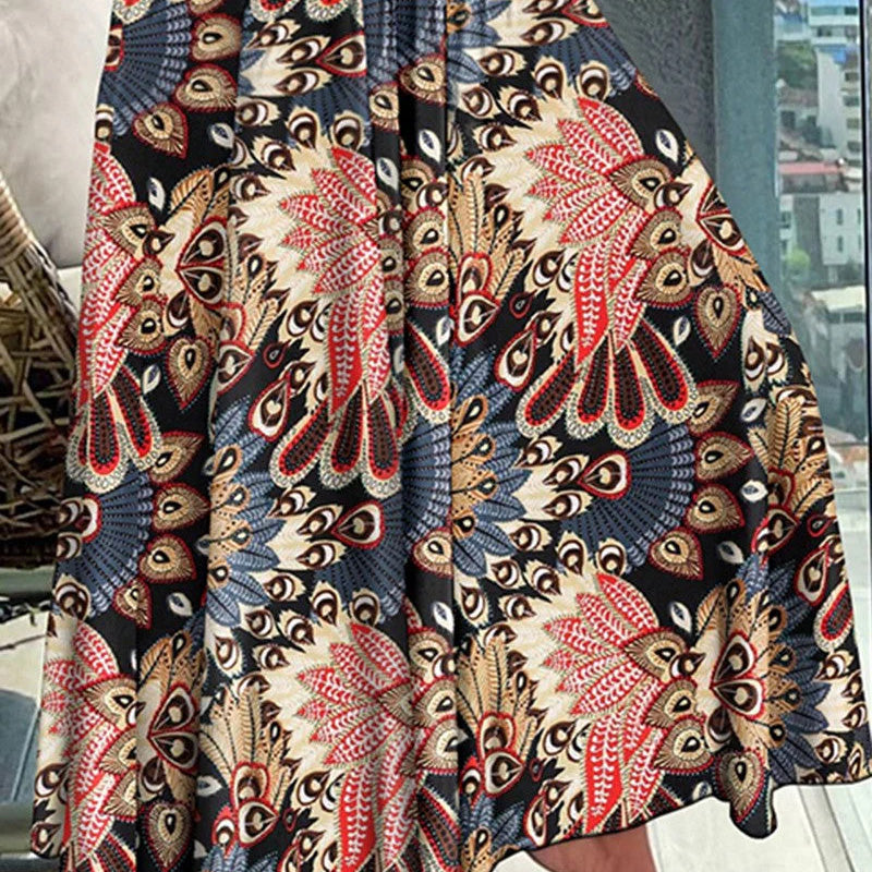 2025 new casual fashion floral skirt with half body