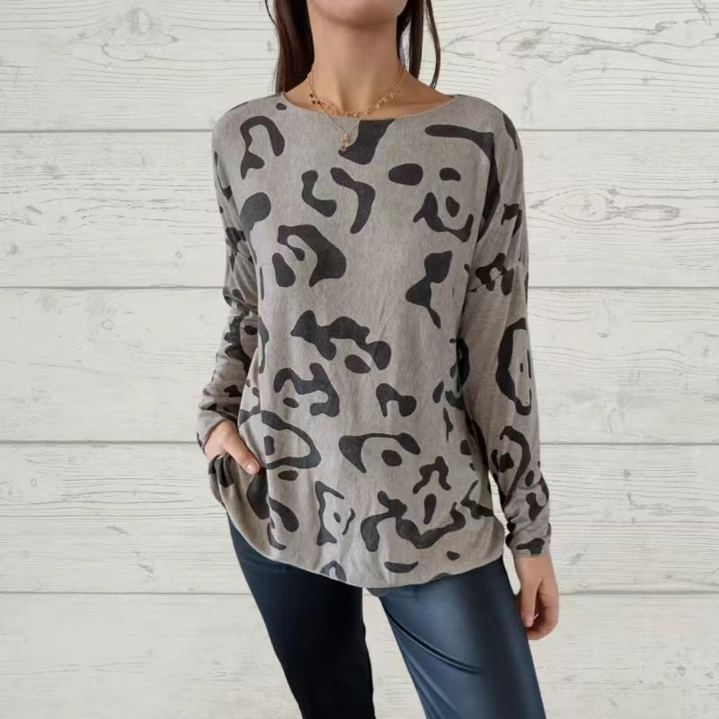 🎉New Arrival🔥Italian Animal Print Long-sleeve T-shirt for Women