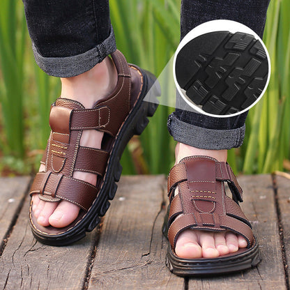 🏖️Summer Men's Breathable Leather Sandals👣