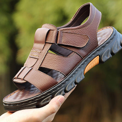 🏖️Summer Men's Breathable Leather Sandals👣