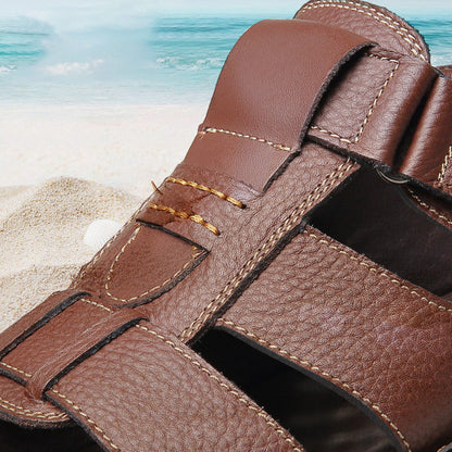 🏖️Summer Men's Breathable Leather Sandals👣