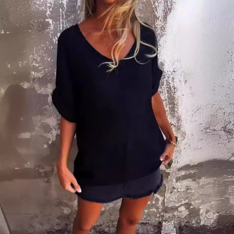 🔥Summer Sale🔥Oversized V-Neck T Shirt for Women