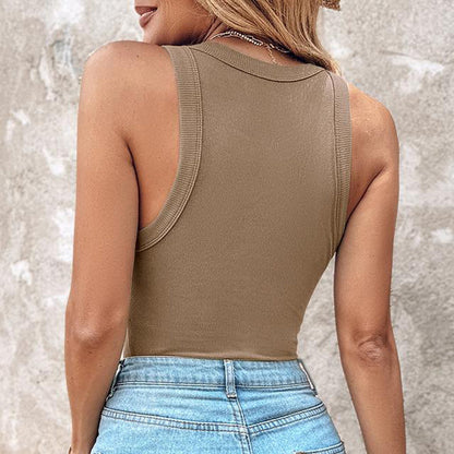 💖LAST DAY SPECIAL PRICE: ￡12.99!!💖Ribbed Stretchy Tank Top with Shelf Bra