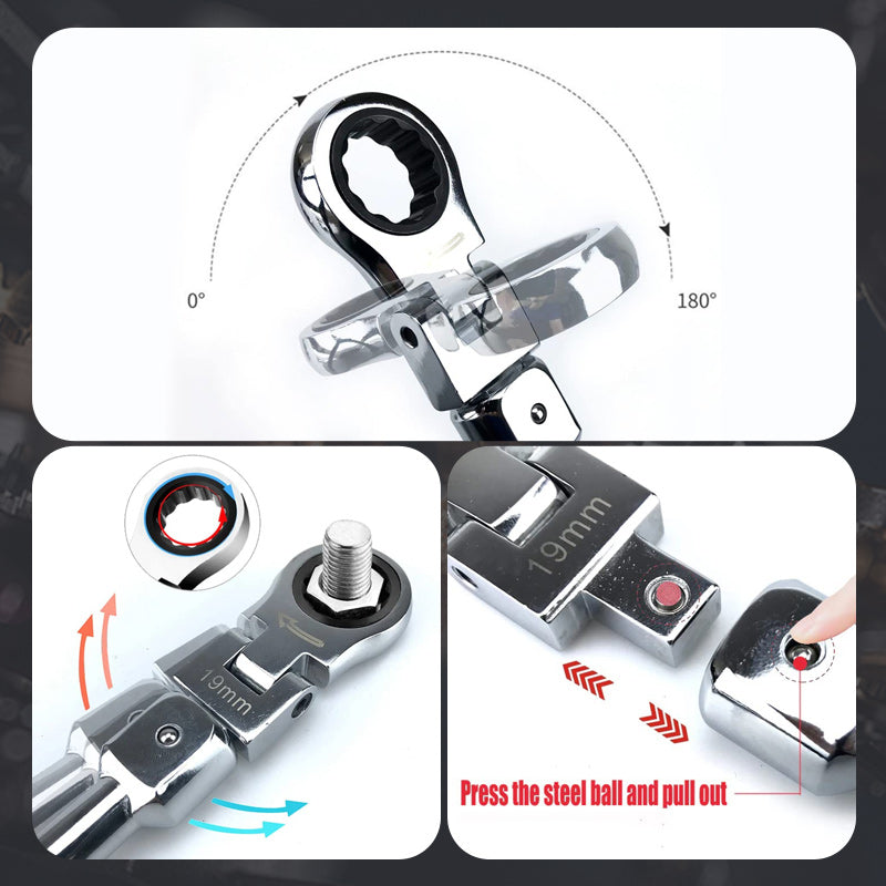 12-in-1 Quick Change Ratchet Wrench Set with Storage Box