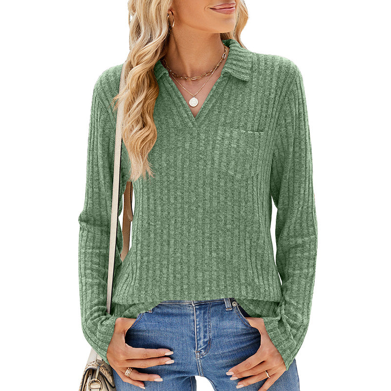 Women's Collared V-Neck Sweater