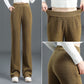 🍂 New Fall/Winter🍂 Women’s High-Waisted Velvet Straight Pants | Stylish Fleece-Lined Wide-Leg Trousers