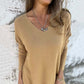 Women's Cozy Knit Long Sleeve Tunic Top with Side Slits