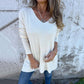 Women's Cozy Knit Long Sleeve Tunic Top with Side Slits